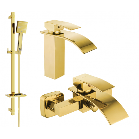 Mexen Aries DQ45 koupelnový set, zlatý - 744803DQ45-50