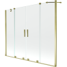 Mexen Velar Duo vanová zástěna dvoukřídlá posuvná 190 x 150 cm, transparentní, zlatá - 896-190-000-02-50