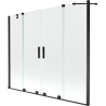 Mexen Velar Duo vanová zástěna 2-křídlová posuvná 190 x 150 cm, transparentní, černá - 896-190-000-02-70