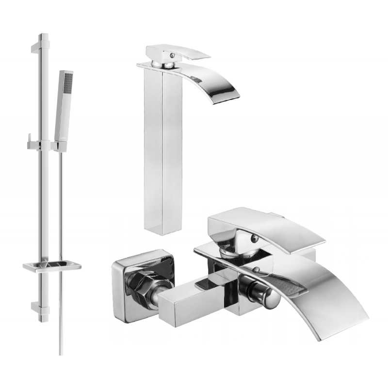 Mexen Aries DQ77 koupelnová sada, chrom - 744813DQ77-00