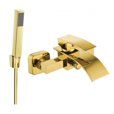 Mexen Aries R77 vanová baterie s sprchovou soupravou, zlatá - 74483R77-50