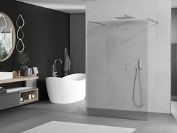 Mexen Kioto volně stojící sprchová stěna 145 x 200 cm, transparentní 8 mm, chrom - 800-145-002-01-00