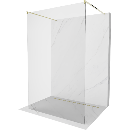 Mexen Kioto volně stojící sprchová stěna 170 x 200 cm, transparentní 8 mm, zlatá - 800-170-002-50-00