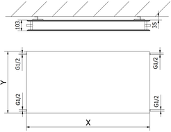 Mexen CHF20 Hygiene Flat deskový radiátor 500 x 500 mm, boční připojení, 431 W, antracit - W420HF-050-050-66