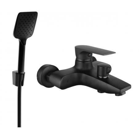 Mexen Axel R62 vanová baterie se sprchovou soupravou, černá - 7383R62-70