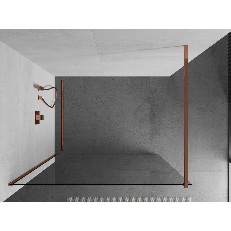 Mexen Kioto sprchová stěna Walk-in 125 x 200 cm, transparentní 8 mm, růžové zlato - 800-125-101-60-00