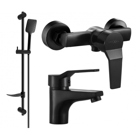 Mexen Caro DF62 sprchová sada, černá - 746604DF62-70