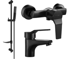 Mexen Caro DF72 sprchový set, černý - 746604DF72-70