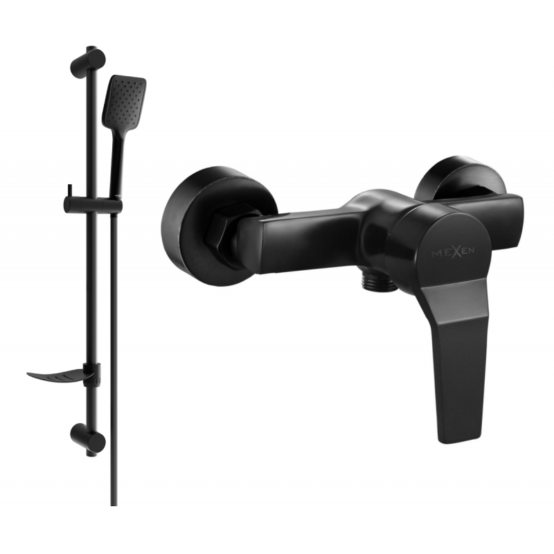 Mexen Caro DF62 sprchová baterie se sprchovým setem, černá - 74664DF62-70