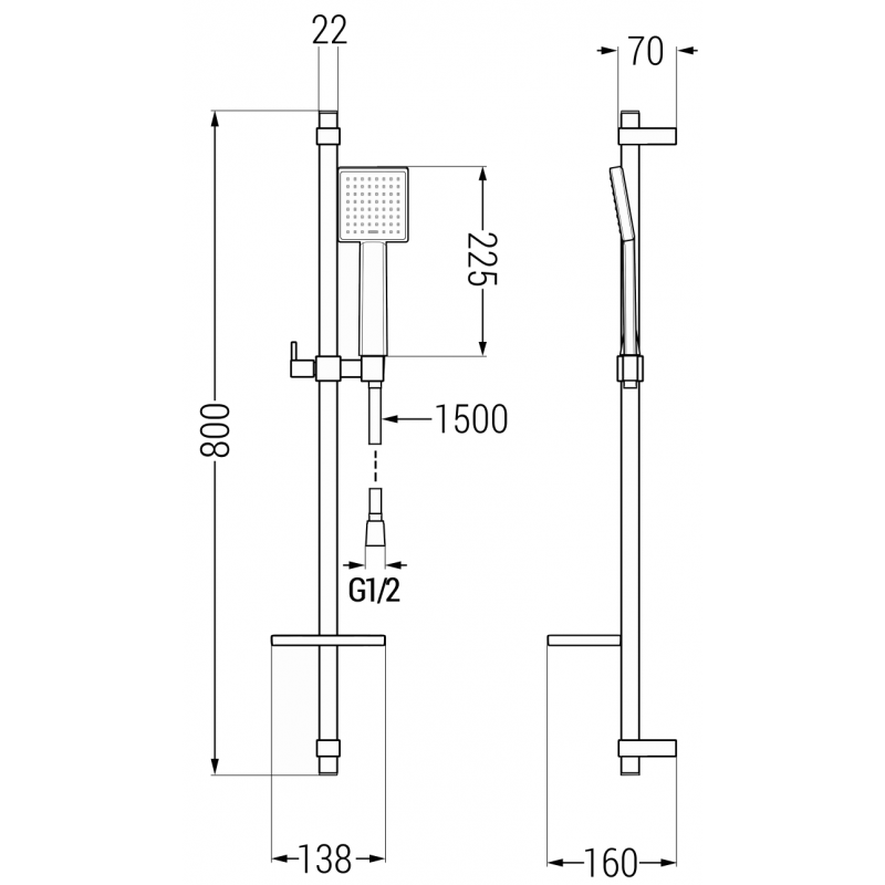 Mexen Cetus DQ45 sada do vany, zlatá - 744303DQ45-50