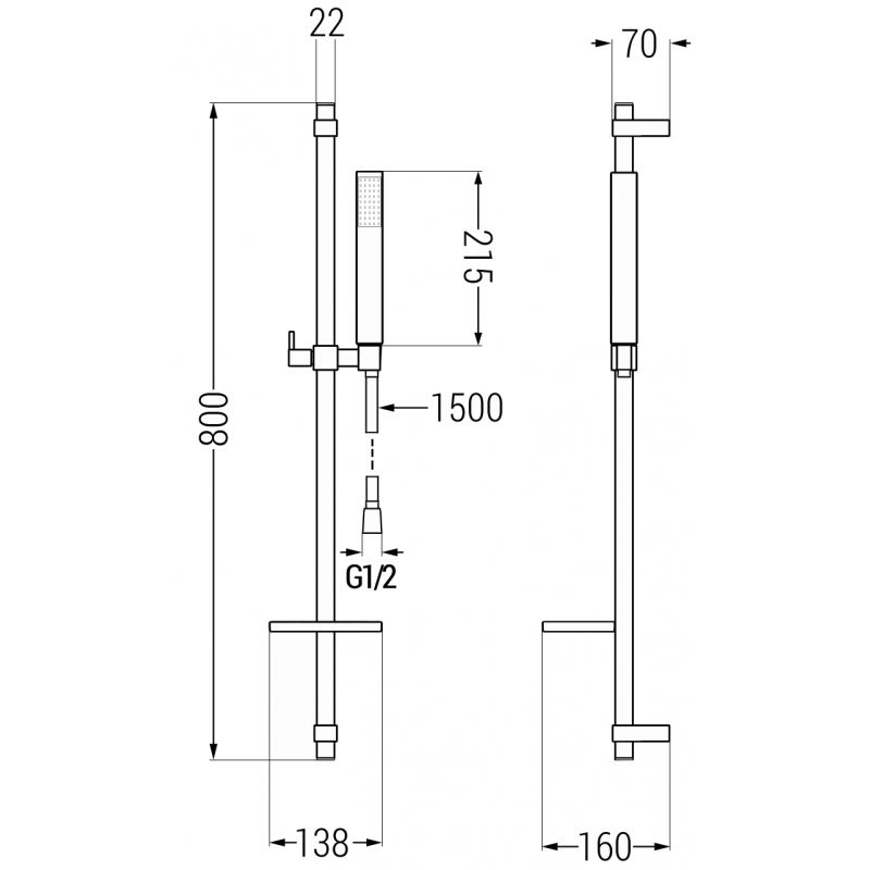Mexen Cetus DQ77 koupelnová sada, chrom - 744313DQ77-00