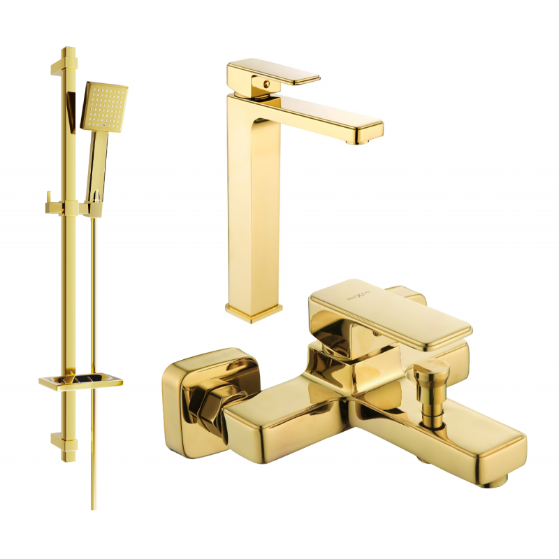 Mexen Cetus DQ45 koupelnová sada, zlatá - 744313DQ45-50