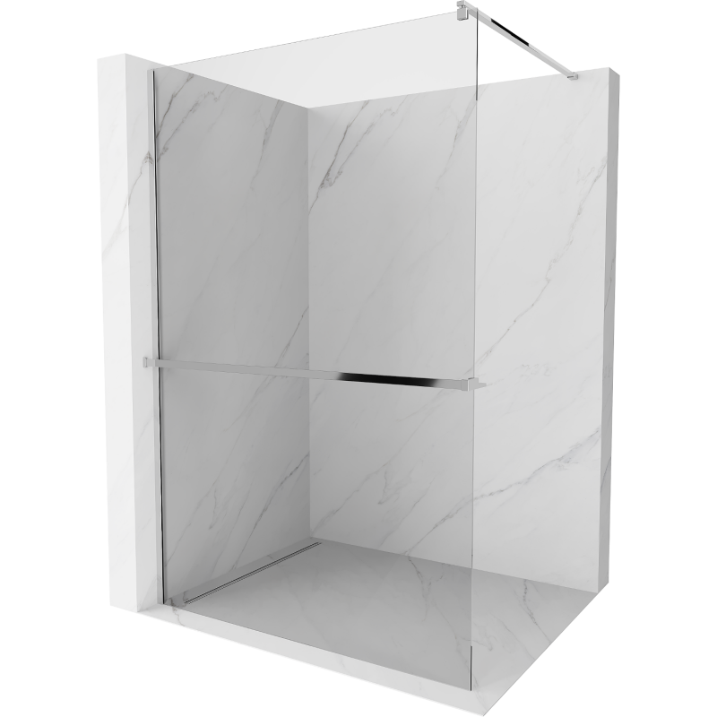 Mexen Kioto+ sprchová stěna s poličkou Walk-in 95 x 200 cm, transparentní, chrom - 800-095-121-01-00