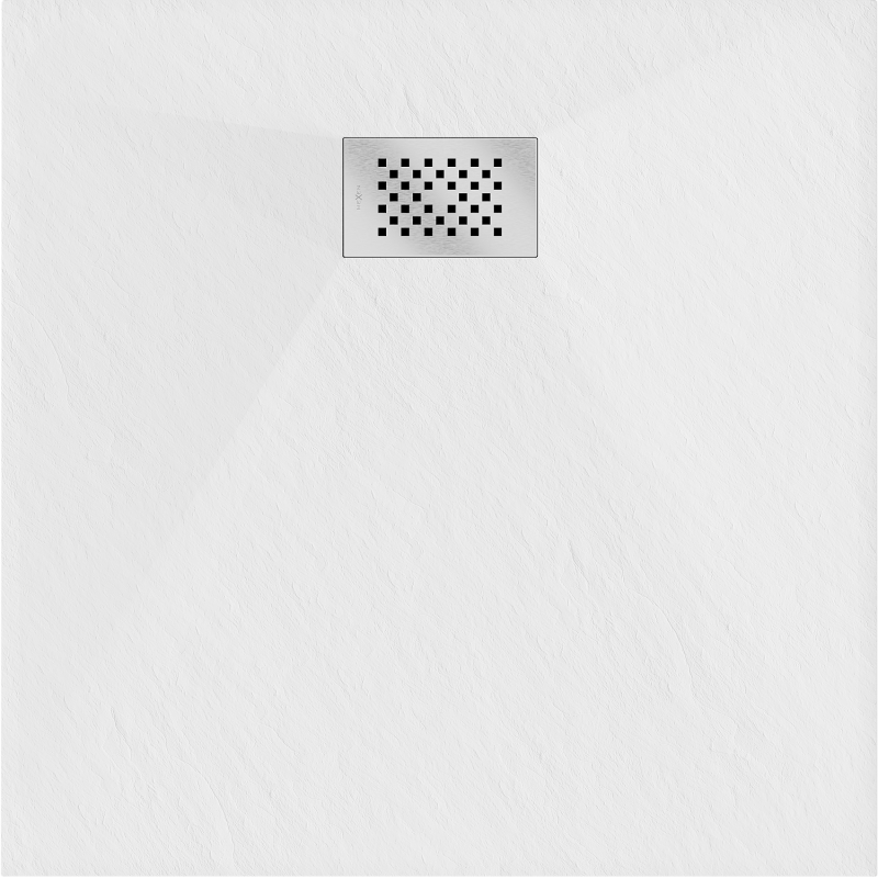Mexen Hugo čtvercová sprchová vanička SMC 70 x 70 cm, bílá, krytka inox - 42107070-X