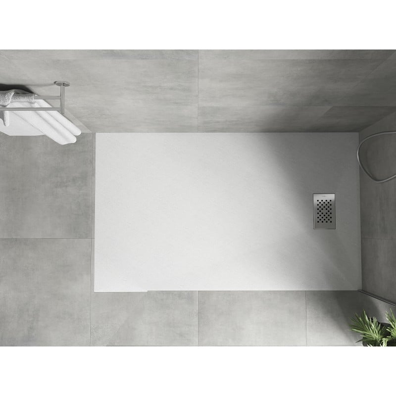 Mexen Hugo obdélníková vanička SMC 150 x 80 cm, bílá, kryt Inox - 42108015-X