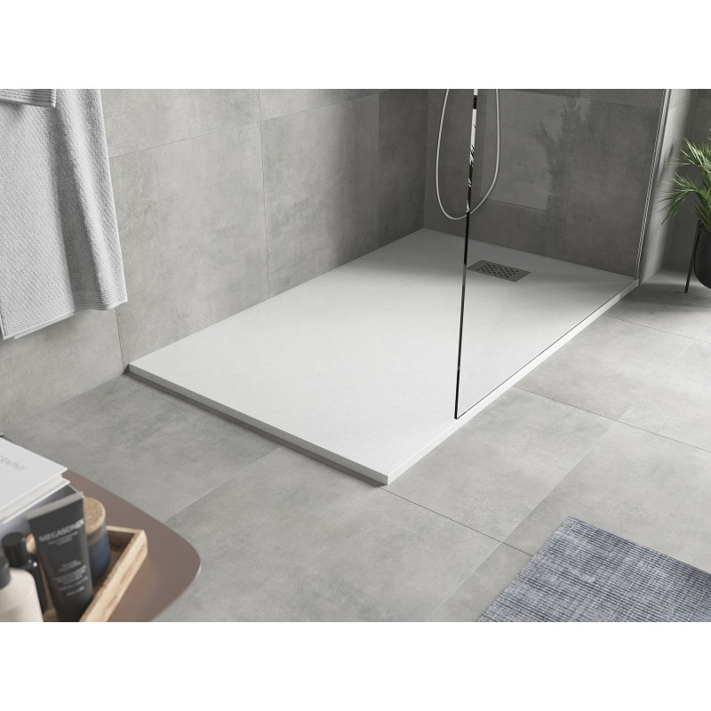 Mexen Hugo obdélníková sprchová vanička SMC 140 x 80 cm, bílá, kryt Inox - 42108014-X
