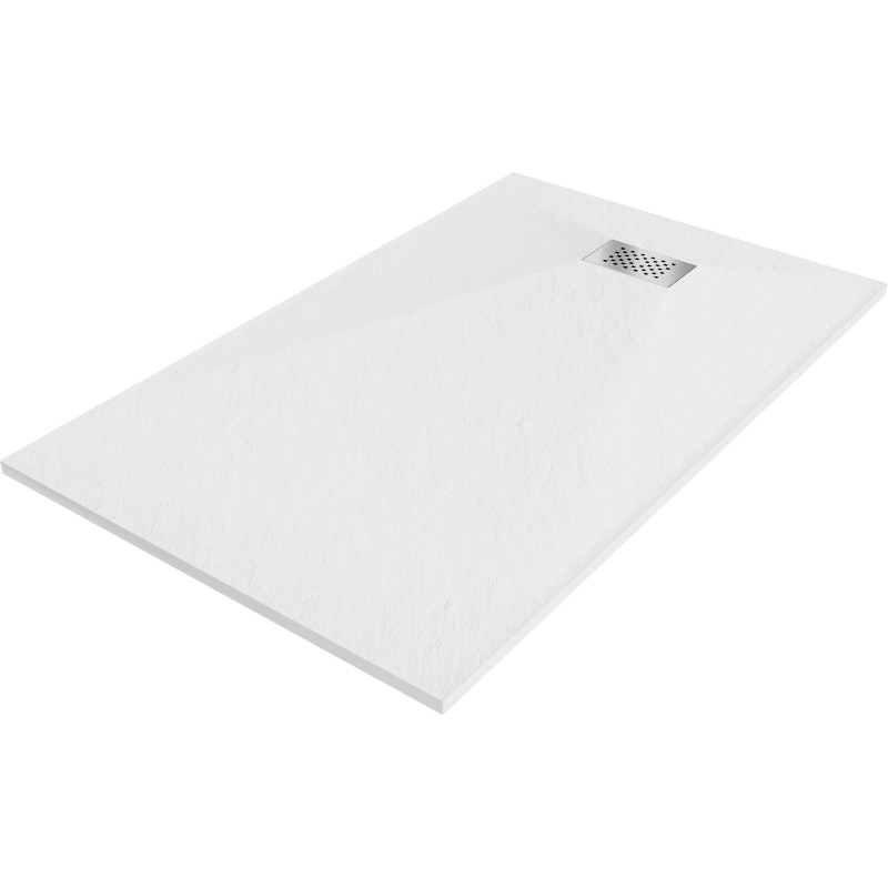 Mexen Hugo obdélníková sprchová vanička SMC 140 x 80 cm, bílá, kryt Inox - 42108014-X