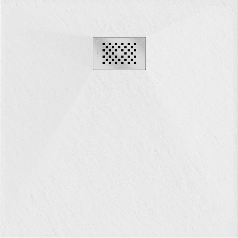 Mexen Hugo čtvercová sprchová vanička SMC 90 x 90 cm, bílá, kryt inox - 42109090-X