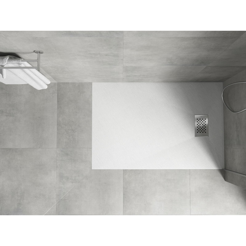 Mexen Hugo obdélníkový sprchový kout SMC 130 x 90 cm, bílý, kryt inox - 42109013-X