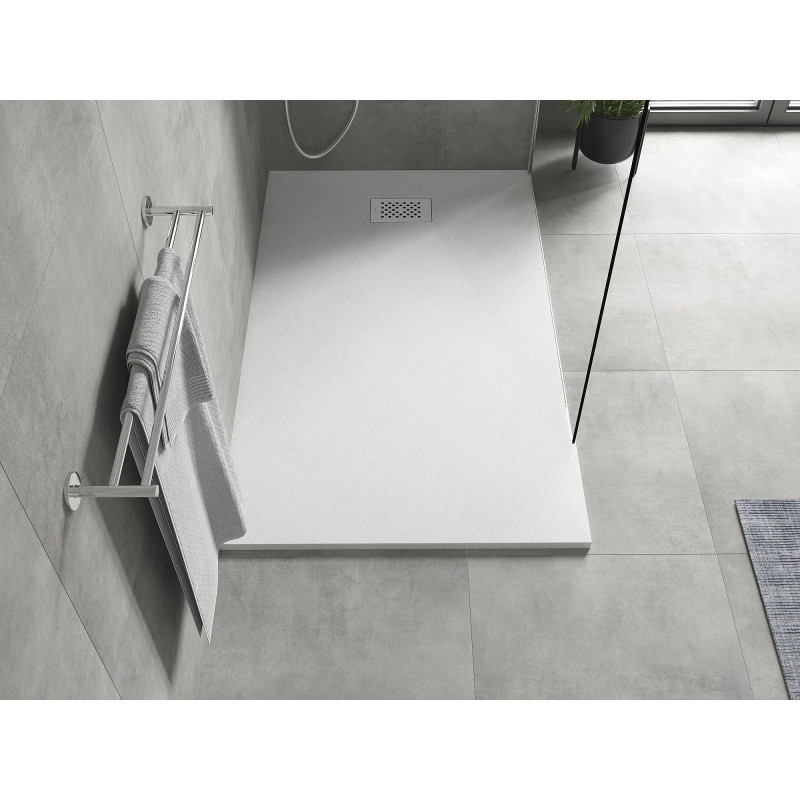 Mexen Hugo obdélníková sprchová vanička SMC 140 x 90 cm, bílá, kryt inox - 42109014-X