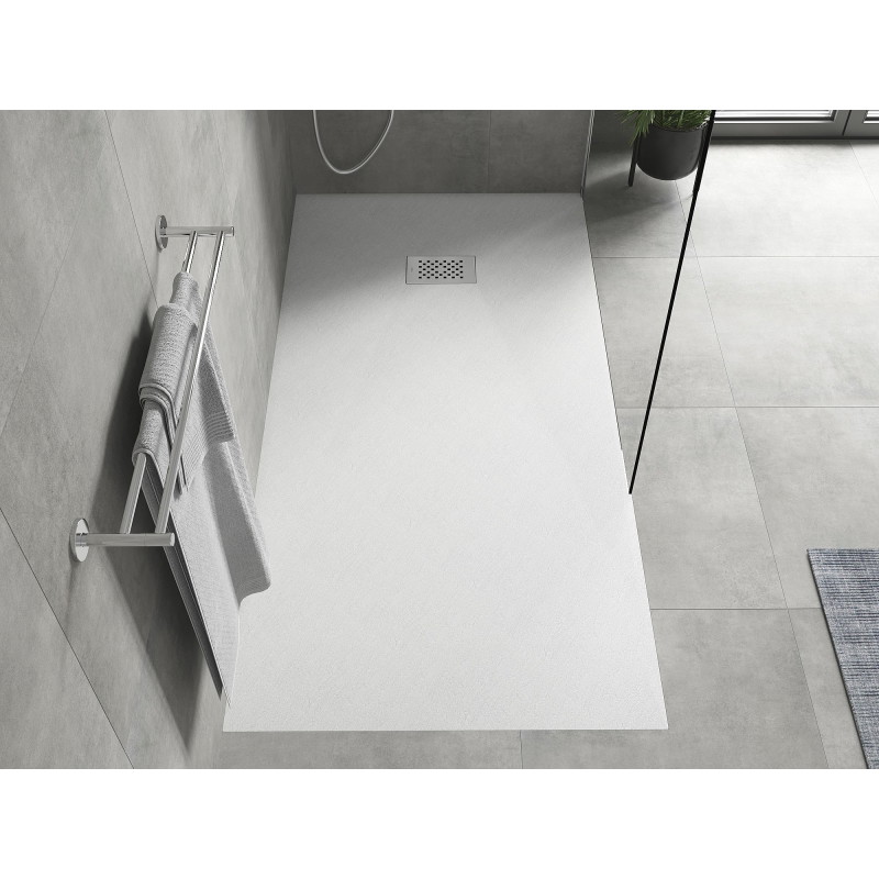Mexen Hugo obdélníkový sprchový kout SMC 170 x 90 cm, bílý, krycí deska inox - 42109017-X