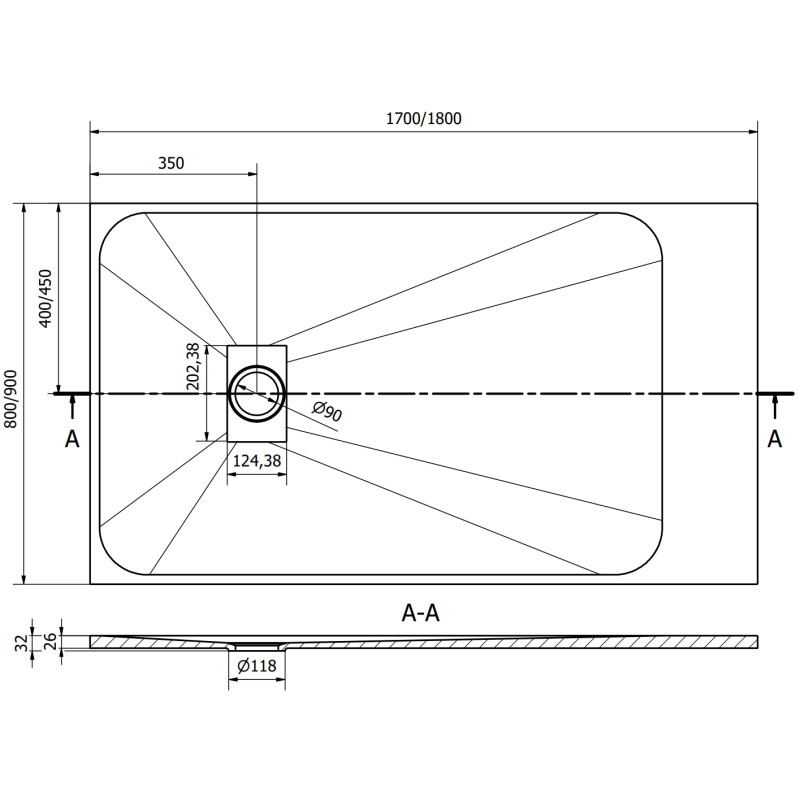 Mexen Hugo obdélníkový sprchový kout SMC 180 x 90 cm, bílý, kryt inox - 42109018-X