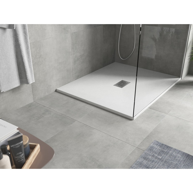Mexen Hugo obdélníková sprchová vanička SMC 120 x 100 cm, bílá, krytka inox - 42101012-X