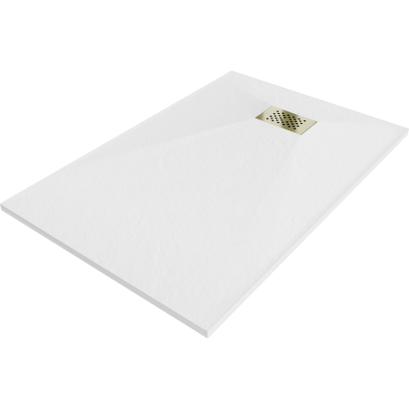 Mexen Hugo obdélníkový sprchový kout SMC 100 x 70 cm, bílý, kryt zlatý - 42107010-G