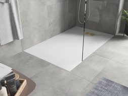 Mexen Hugo obdélníkový sprchový kout SMC 150 x 70 cm, bílý, zlatý kryt - 42107015-G