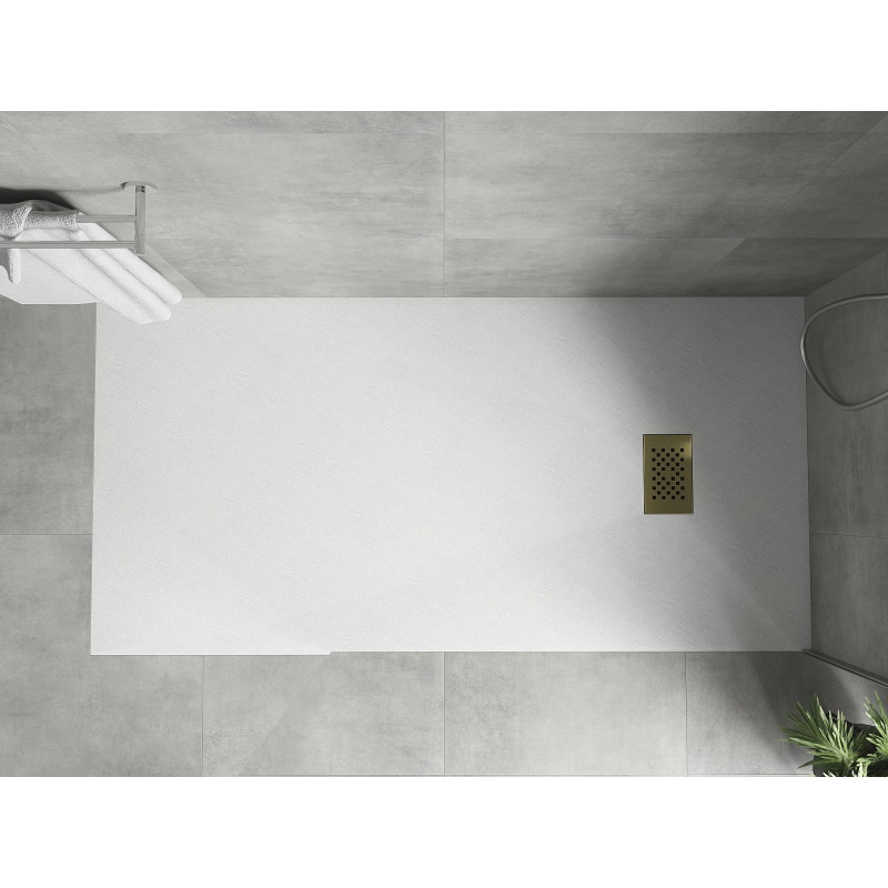 Mexen Hugo obdélníkový sprchový kout SMC 170 x 80 cm, bílý, krytka zlatá - 42108017-G