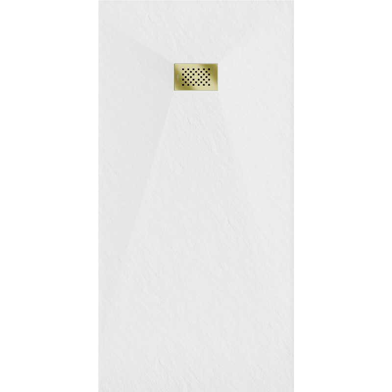 Mexen Hugo obdélníkový sprchový kout SMC 170 x 90 cm, bílý, zlatá maskovací deska - 42109017-G