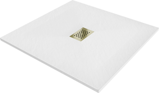 Mexen Hugo čtvercový sprchový kout SMC 100 x 100 cm, bílý, krytka zlatá - 42101010-G