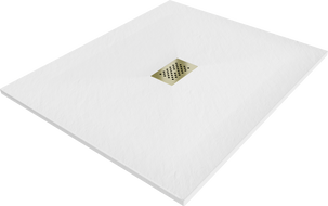 Mexen Hugo obdélníkový sprchový kout SMC 120 x 100 cm, bílý, zlatý kryt - 42101012-G