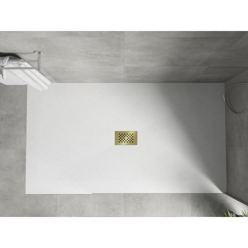 Mexen Hugo obdélníkový sprchový kout SMC 170 x 100 cm, bílý, zlatá krytka - 42101017-G