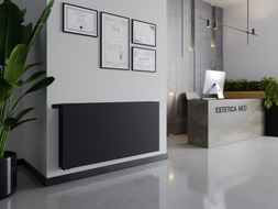 Mexen CVHF20 Hygiene Flat deskový radiátor 400 x 900 mm, spodní připojení, 647 W, antracit - W620HF-040-090-66
