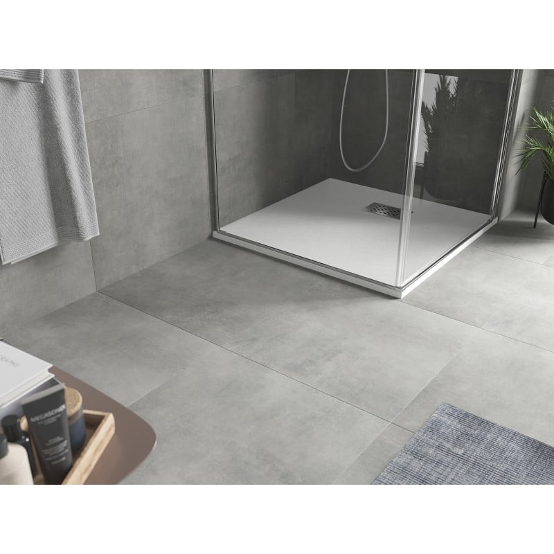 Mexen Hugo čtvercová sprchová vanička SMC 70 x 70 cm, bílá, krytka inox - 42107070-X