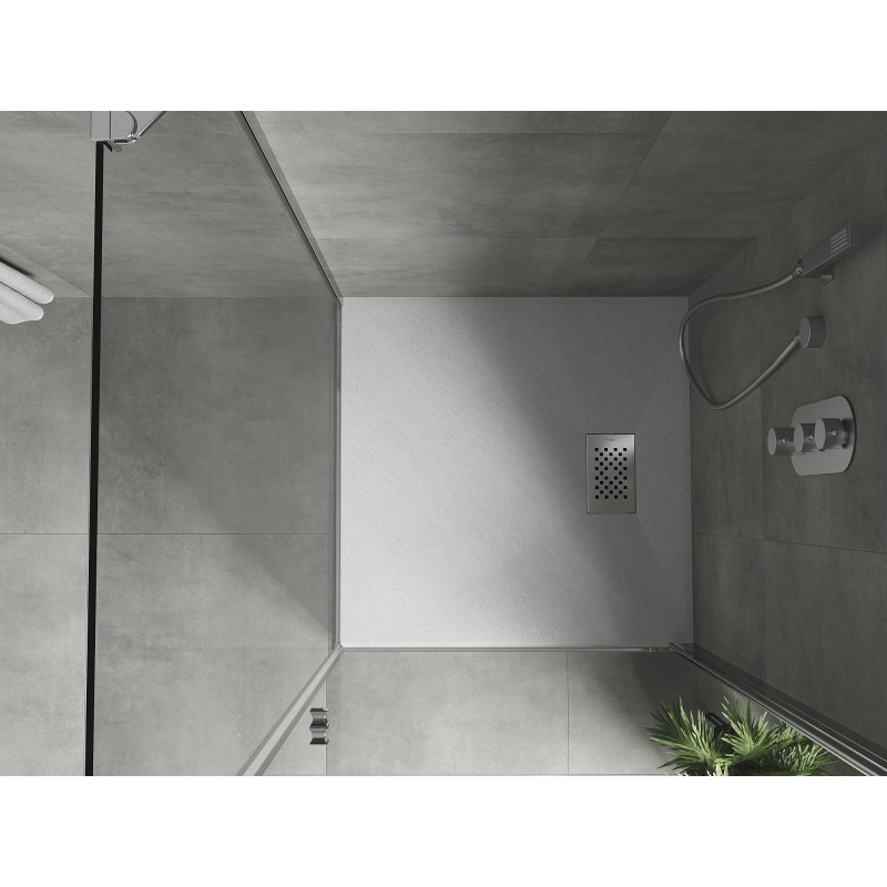 Mexen Hugo čtvercový sprchový kout SMC 80 x 80 cm, bílý, krytka inox - 42108080-X