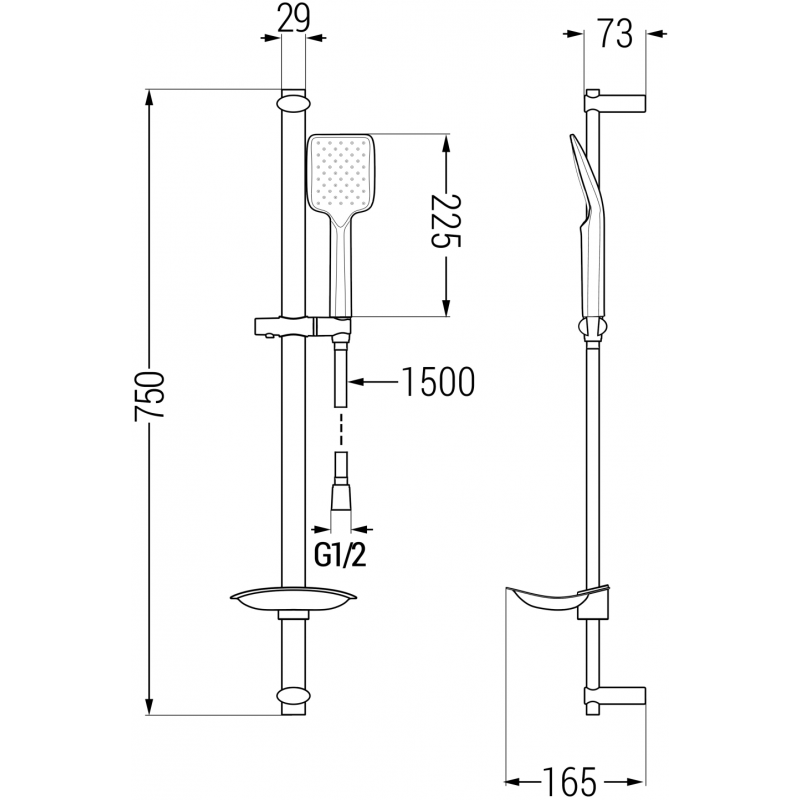 Mexen Fabia Souprava DB62 pro vanu, chrom - 746503DB62-00
