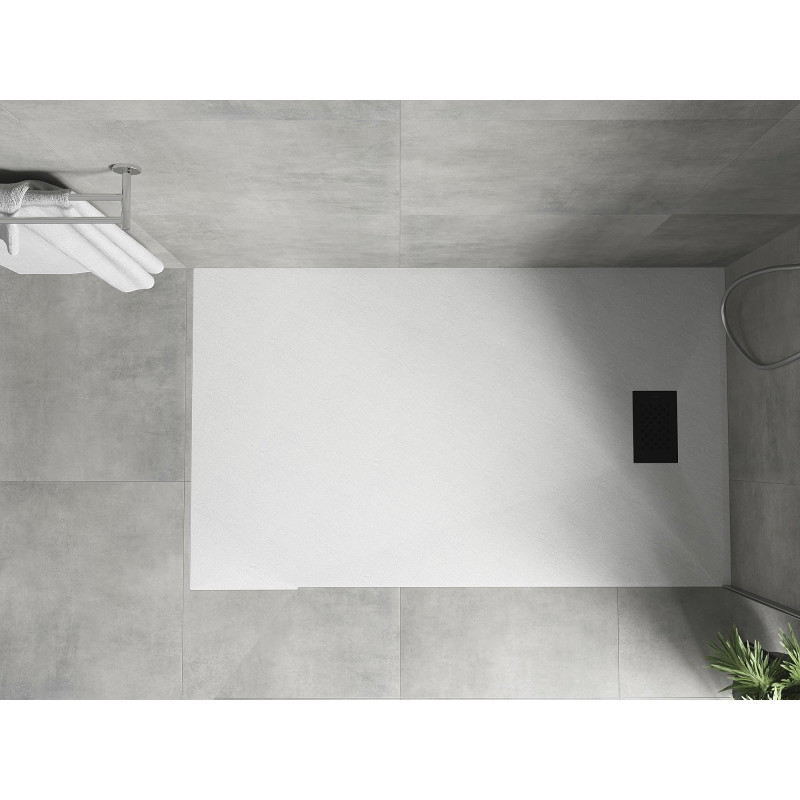 Mexen Hugo obdélníkový sprchový kout SMC 140 x 80 cm, bílý, černá maska - 42108014-B