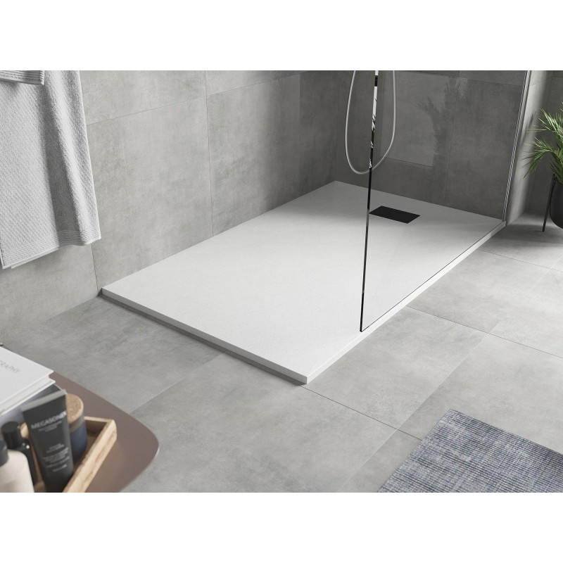 Mexen Hugo rektangulární sprchová vanička SMC 160 x 90 cm, bílá, černý kryt - 42109016-B