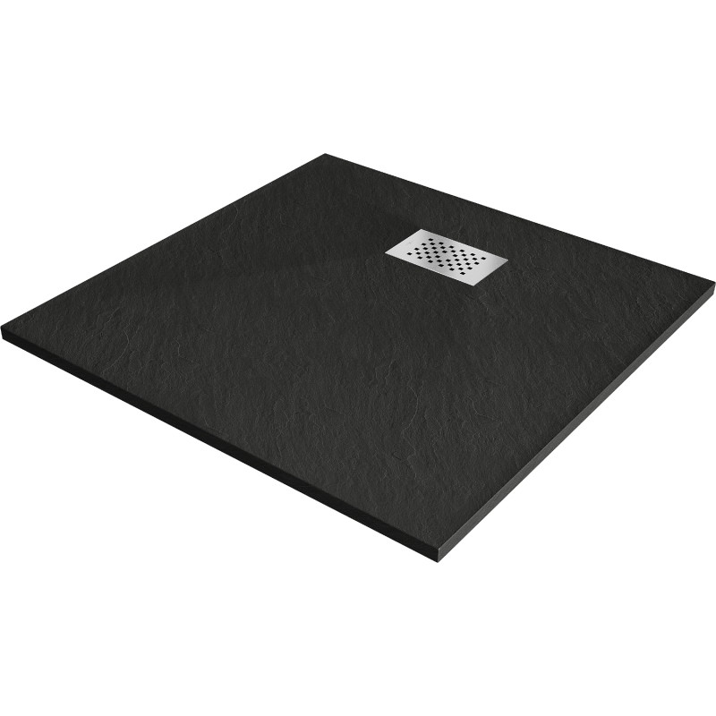 Mexen Hugo čtvercový sprchový kout SMC 70 x 70 cm, černý, krytka inox - 42707070-X