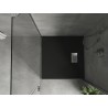 Mexen Hugo čtvercová sprchová vanička SMC 70 x 70 cm, černá, krytka inox - 42707070-X