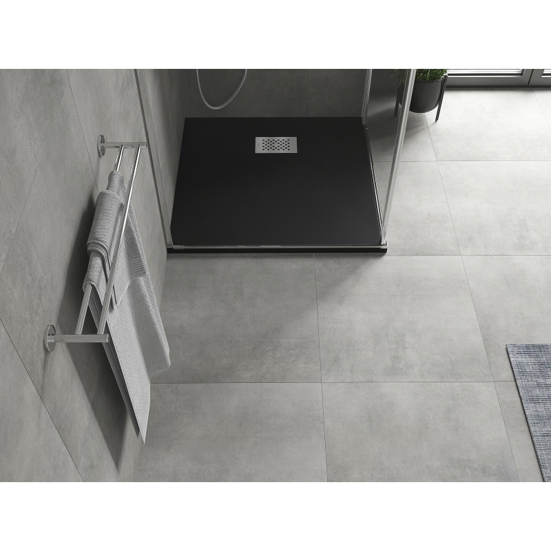 Mexen Hugo čtvercový sprchový kout SMC 70 x 70 cm, černý, krytka inox - 42707070-X
