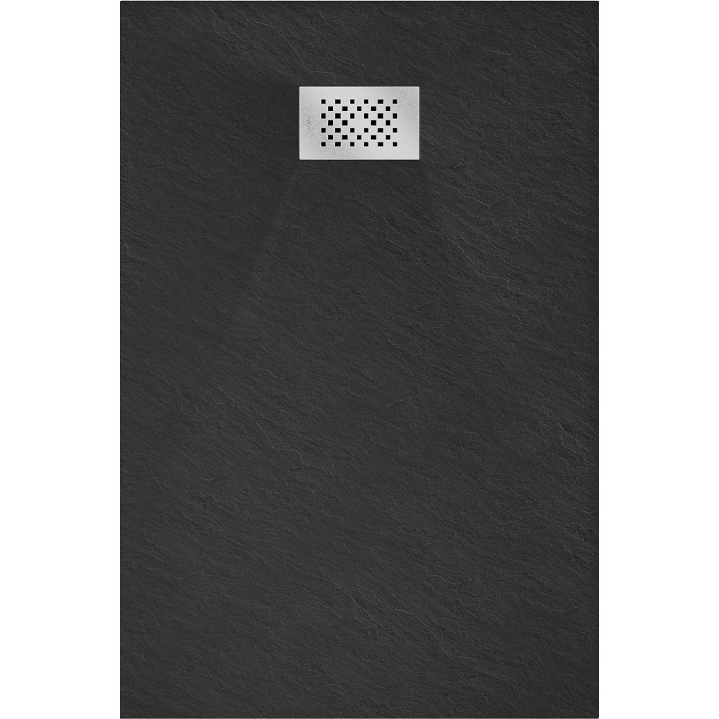 Mexen Hugo obdélníková vanička SMC 80 x 70 cm, černá, krytka inox - 42707080-X