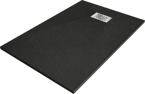 Mexen Hugo obdélníkový sprchový kout SMC 100 x 70 cm, černý, krytka inox - 42707010-X