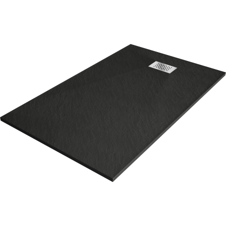 Mexen Hugo obdélníková sprchová vanička SMC 160 x 70 cm, černá, krytina inox - 42707016-X