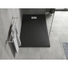 Mexen Hugo obdélníková sprchová vanička SMC 140 x 80 cm, černá, krytka inox - 42708014-X