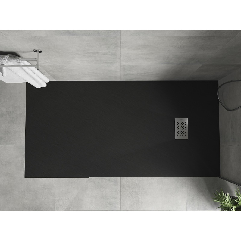 Mexen Hugo obdélníkový sprchový kout SMC 170 x 80 cm, černý, kryt ino - 42708017-X