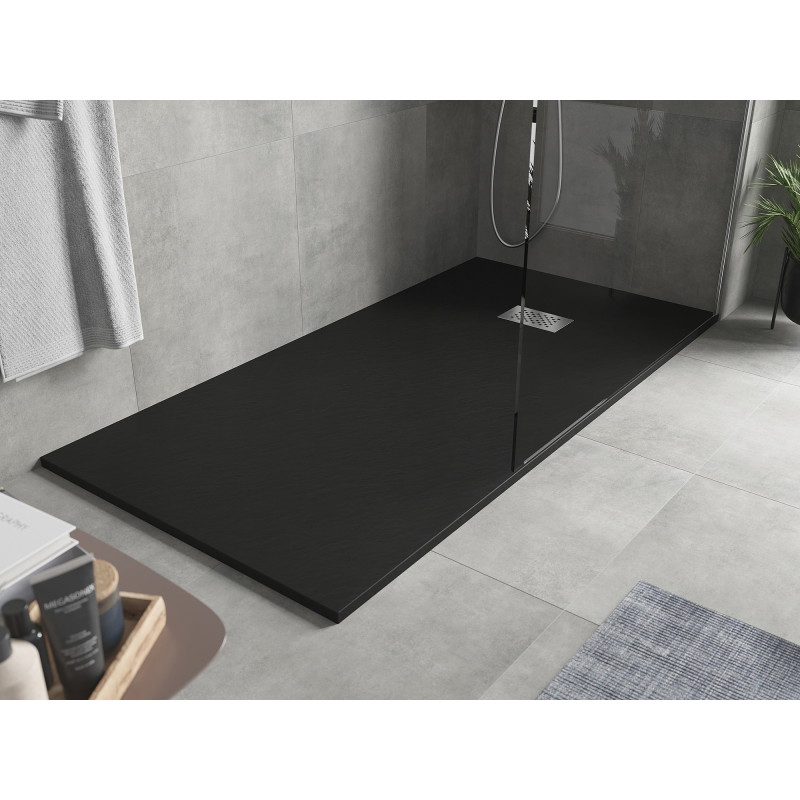 Mexen Hugo obdélníkový sprchový kout SMC 170 x 80 cm, černý, kryt ino - 42708017-X