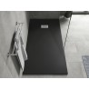 Mexen Hugo obdélníková sprchová vanička SMC 170 x 80 cm, černá, krytka inox - 42708017-X